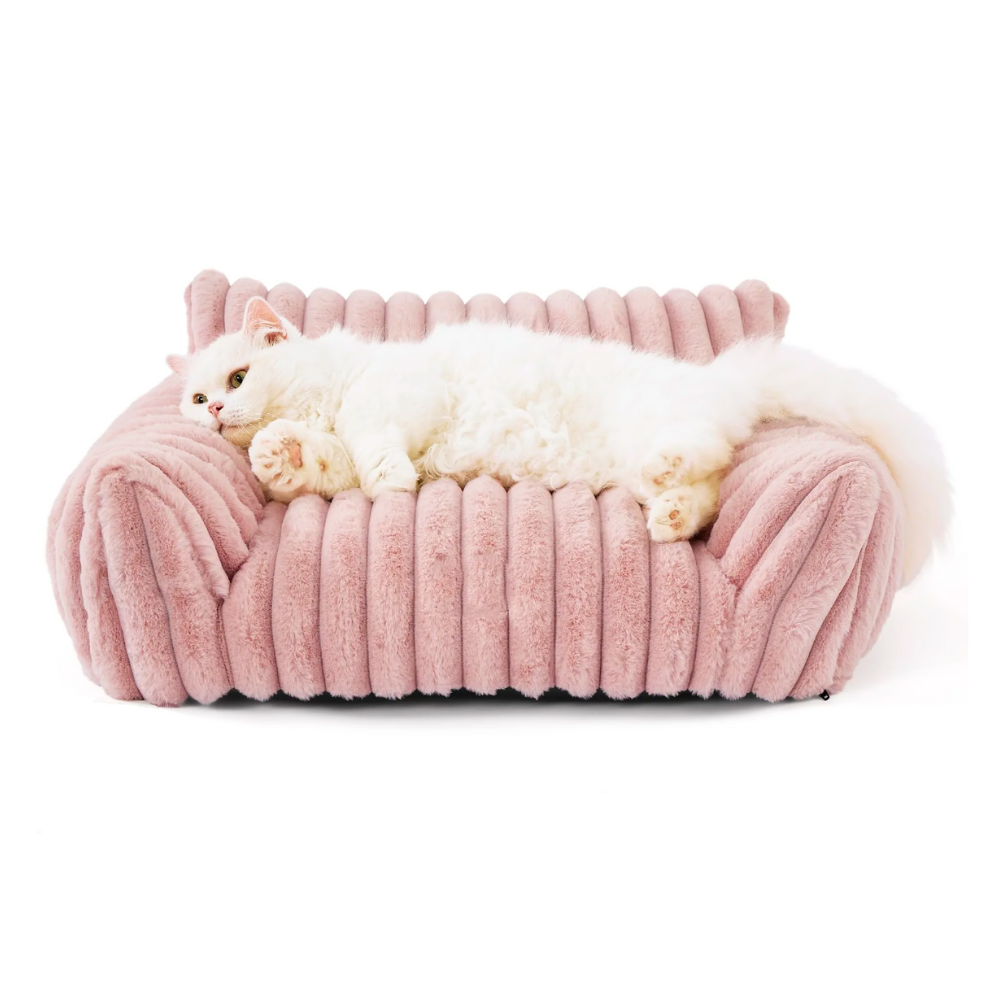 Kuschelsofa für Hunde und Katzen – Mit Rückenlehne für warmen Wohlfühl-Komfort