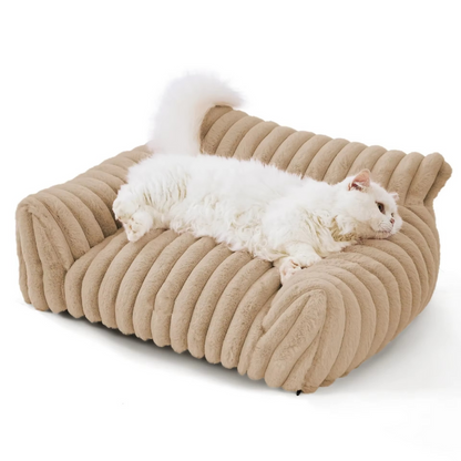 Kuschelsofa für Hunde und Katzen – Mit Rückenlehne für warmen Wohlfühl-Komfort