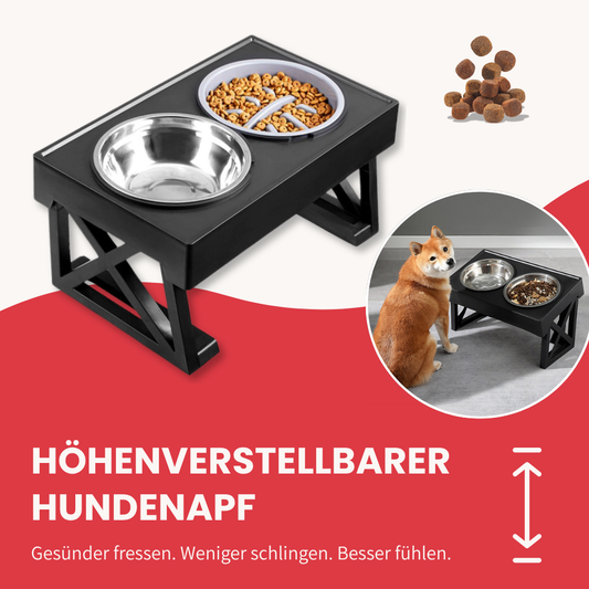 Höhenverstellbarer Hundenapf – Gesünder fressen mit Anti-Schling-Einsatz & Rückenschutz