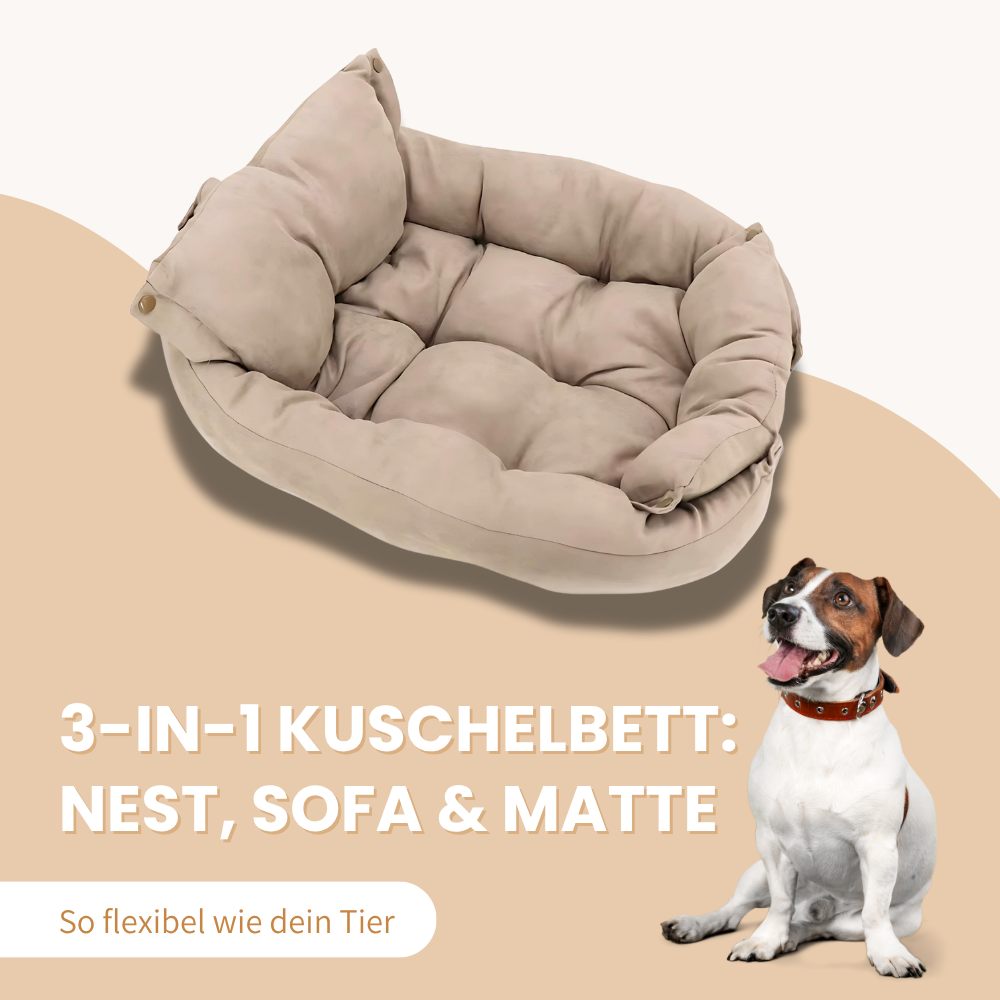 3-in-1 Kuschelbett für Tiere - Für jede Schlafposition geeignet