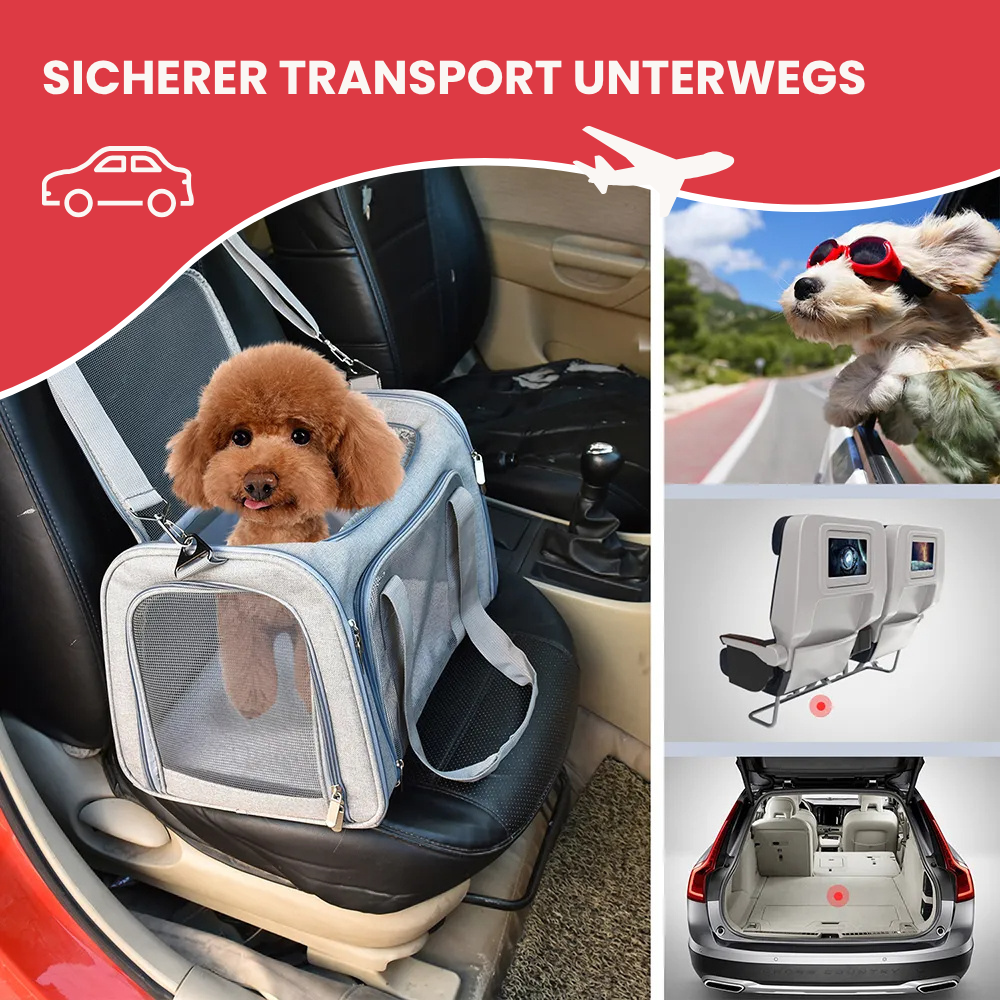 Transporttasche mit Rundum-Öffnung – Stressfreies Einsteigen für Hund & Katze