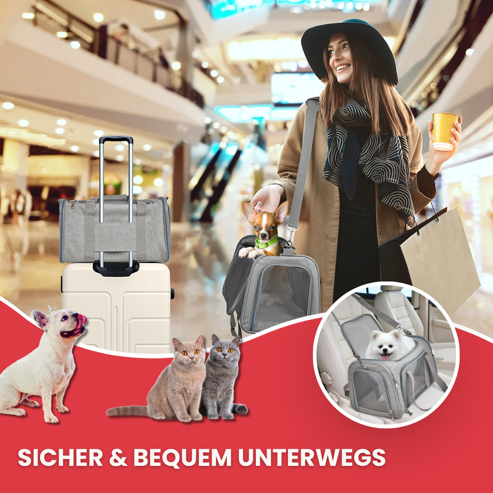 Transporttasche mit Rundum-Öffnung – Stressfreies Einsteigen für Hund & Katze