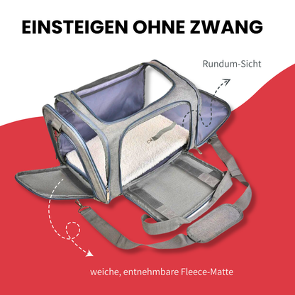 Transporttasche mit Rundum-Öffnung – Stressfreies Einsteigen für Hund & Katze